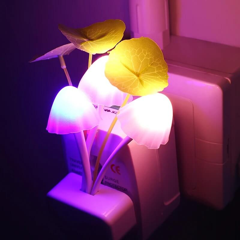 GlowLush - Tunnistinohjattu LED-yövalo, jossa on sienimuotoilu | Pehmeä valaistus unenomaisiin iltoihin