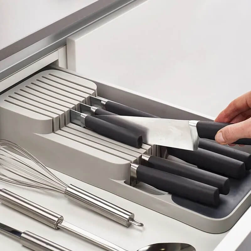 CutliBox - Älykäs keittiön säilytysalus ruokailuvälineille, veitsille ja maustepulloille | Monikäyttöinen järjestäjä