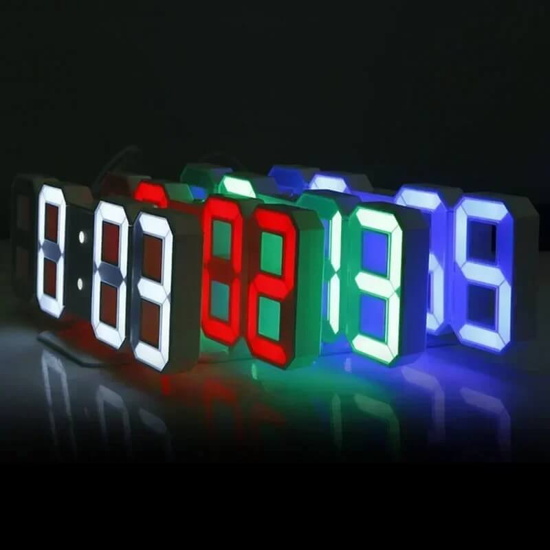 BrightChrono - 3D digitaalinen LED seinä- ja pöytä kello | Tyylikäs aikanäyttö kotiin ja toimistoon.