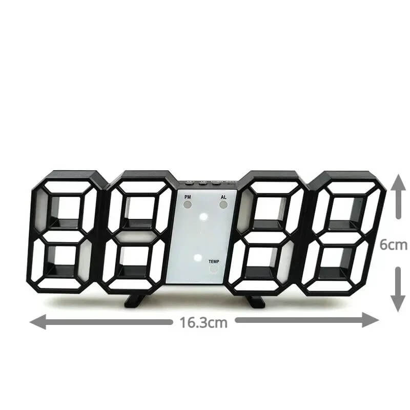 BrightChrono - 3D digitaalinen LED seinä- ja pöytä kello | Tyylikäs aikanäyttö kotiin ja toimistoon.
