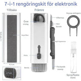 CleanMate - 7-in-1 näppäimistön ja kuulokkeiden puhdistussarja | Älykäs hoitoratkaisu tietokoneelle ja teknisille vempaimille.