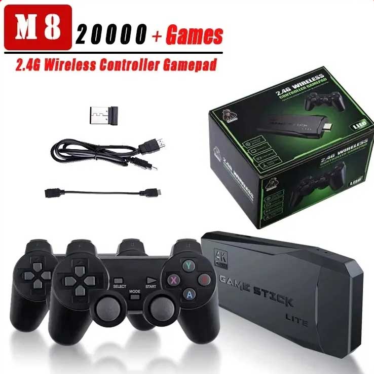 Langaton retropelikonsoli, jossa on 20 000 klassikkopeliä, 4K TV Game Stick -pelitikku