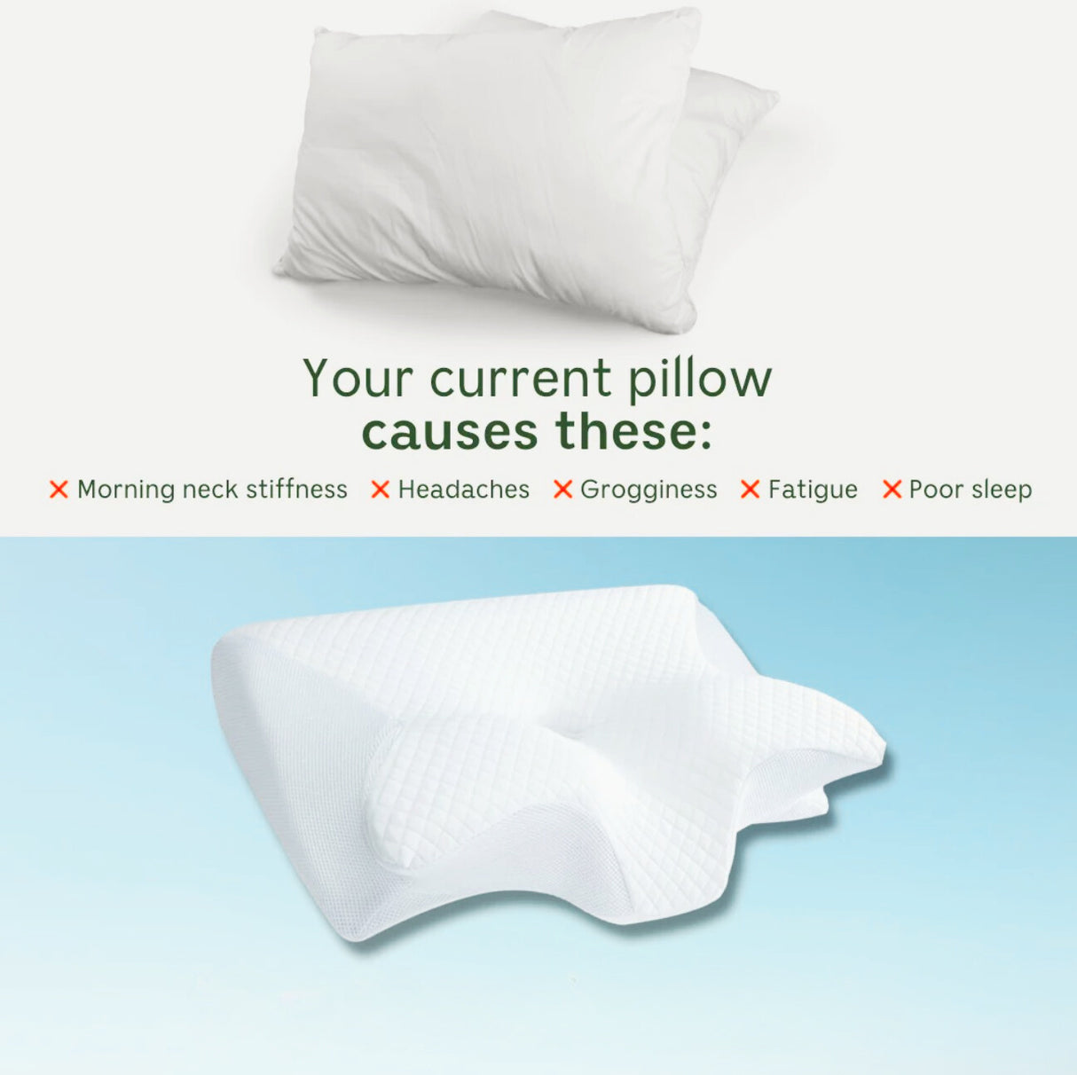 Snoozeit.™ - Ergonominen ja mukava ortopedinen niskatyyny.