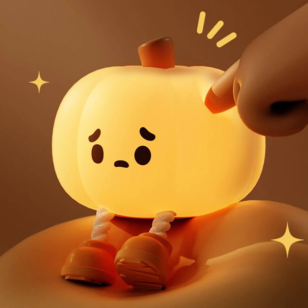 GlowShroom - Silikoni LED-yövalo | Pehmeä kurpitsa-, sieni- tai kummitusmuotoilu lastenhuoneisiin ja makuuhuoneisiin.