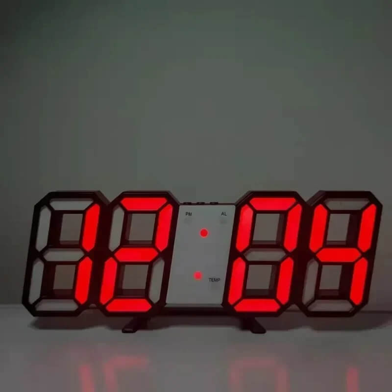 BrightChrono - 3D digitaalinen LED seinä- ja pöytä kello | Tyylikäs aikanäyttö kotiin ja toimistoon.